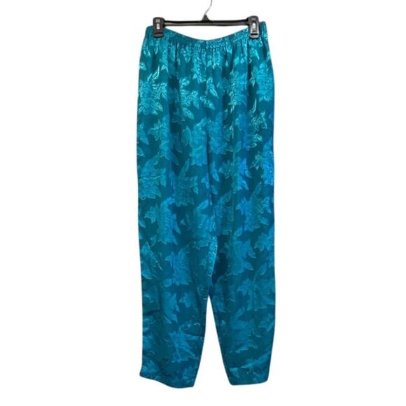 Victoria's Secret VTG Womens M Teal SheerSleepwear 2Piece Pant Set Long Sleeves - Picture 3 of 8